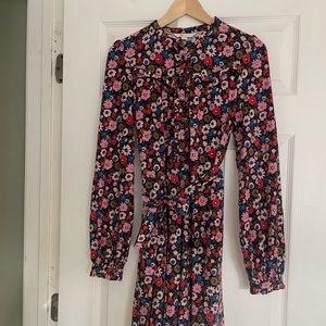 Boden NWOT Ruffle Button Mini Dress